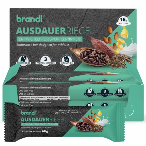 brandl® Eiweiß-Riegel für Sportler ohne künstl. Süßstoffe | Premium Proteinriegel mit 16g Eiweiß