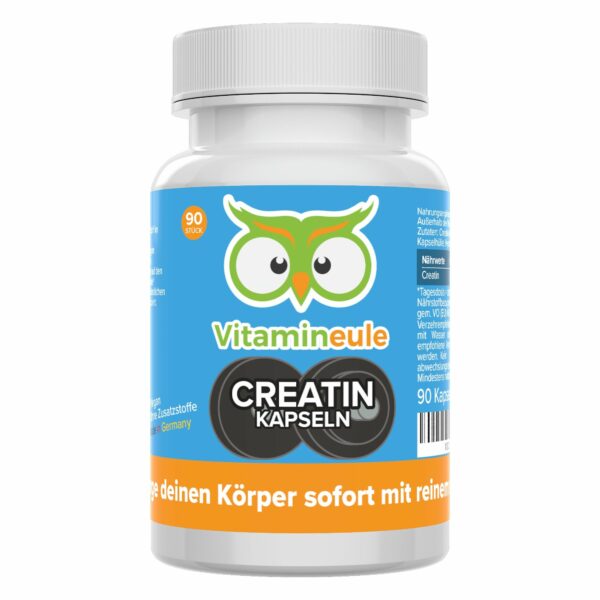 Creatin Monohydrat Kapseln - hochdosiert - Qualität aus Deutschland - ohne Zusätze - Vitamineule®