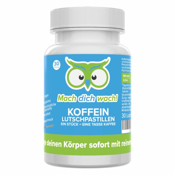 Koffein Lutschpastillen - hochdosiert - Qualität aus Deutschland - ohne Zusätze - Mach dich wach!®