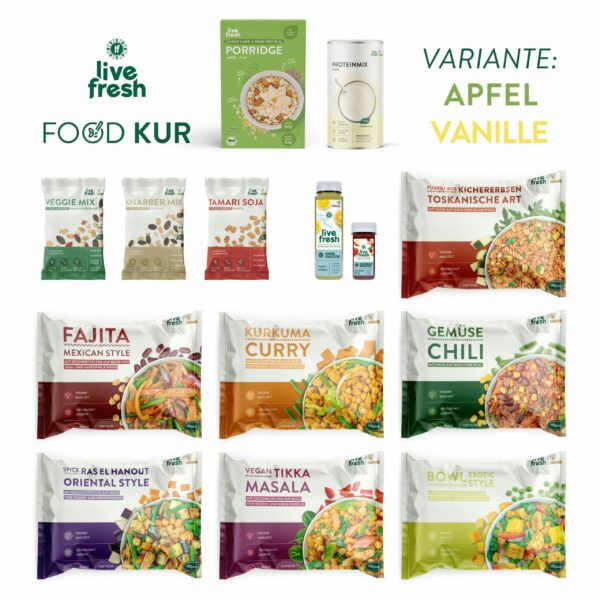 LiveFresh Vegane Foodkur 7 Tage - Apfel/Vanille (inkl. 1