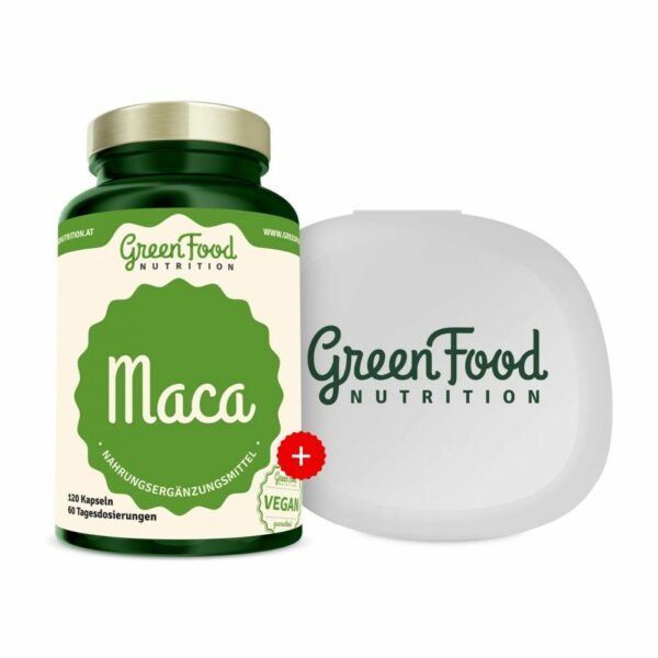 GreenFood Nutrition Maca + Kapselbehälter