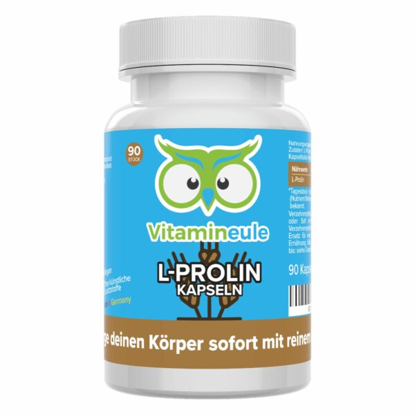 L-Prolin Kapseln - hochdosiert - Qualität aus Deutschland - ohne Zusätze - Vitamineule®